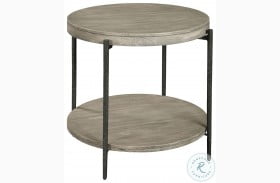 Bedford Park Gray And Forged Iron Round End Table