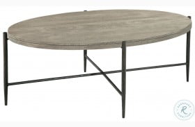 Bedford Park Gray And Forged Iron Oval Coffee Table