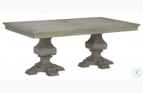 Wellington Estates Driftwood Pedestal Extendable Dining Table