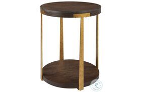 Palisade Rich Coffee And Antique Gold Side Table