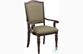 Marston Dark Cherry And Beige Arm Chair Set of 2