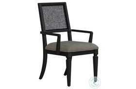 Caruso Heights Cream and Black Tweed Arm Chair Set Of 2