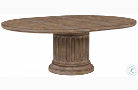 Architrave Almond Extendable Round Pedestal Dining Table