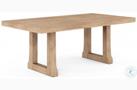 Post Warm Tone Extendable Trestle Dining Table