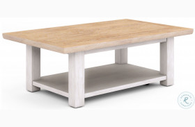 Post White And Warm Tone Rectangular Cocktail Table