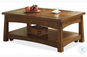 Craftsman Home Americana Oak Lift Top Cocktail Table