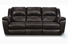 Pandora Slate Leather Power Reclining Sofa With Usb