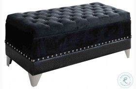 Barzini Black Upholstered Bench