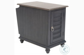 Ocean Isle Slate And Weathered Pine Chairside Table
