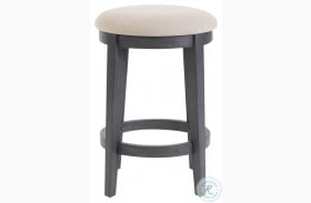 Ocean Isle Slate And Weathered Pine Upholstered Console Stool