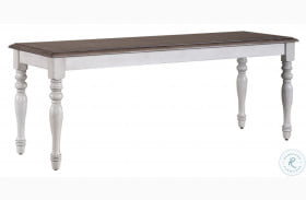 Ocean Isle Antique White And Weathered Pine Bench