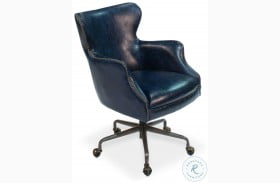 Nevill Blue Leather Office Chair