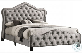 Bella Grey Upholstered Panel Bed
