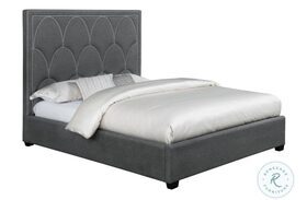 Bowfield Charcoal and Black Upholstered Panel Bed
