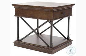 Tribeca Cordovian Brown Drawer End Table