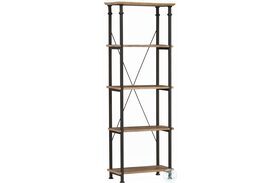 Factory Rustic Poplar and Black Bookcase