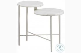 Seabrook Artistic Glass And Oyester White Outdoor Tiered End Table