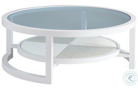 Ocean Breeze Promenade White Outdoor Round Cocktail Table