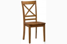 Simplicity Honey Cross Back Side Chair Set of 2