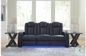 Fyne Dyme Sapphire Power Reclining Sofa with Adjustable Headrest