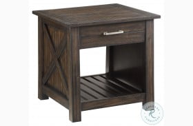 Traine Brown Drawer End Table