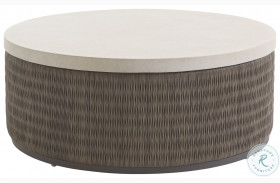 Cypress Point Ocean Honey Limestone And Rich Driftwood Gray Outdoor Round Cocktail Table