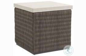 Cypress Point Ocean Honey Limestone And Rich Driftwood Gray Outdoor Square End Table