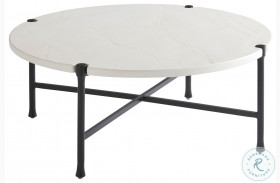 Pavlova Soft Ivory And Slightly Textured Graphite Outdoor Round Cocktail Table