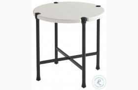 Pavlova Soft Ivory And Slightly Textured Graphite Outdoor Round End Table