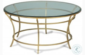 40474 Gold Round Cocktail Table