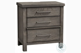 Modern Farmhouse Distressed Dusty Charcoal 3 Drawer Nightstand