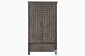 Modern Farmhouse Distressed Dusty Charcoal Armoire
