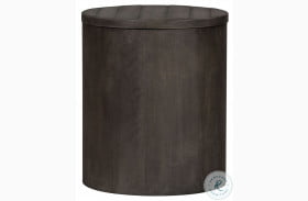 Modern Farmhouse Distressing Dusty Charcoal Drum End Table