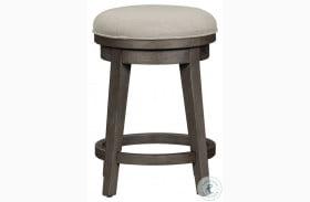 Modern Farmhouse Distressing Dusty Charcoal Swivel Counter Height Stool
