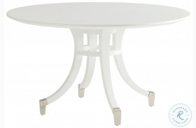 Avondale White Alabaster Lombard Round Dining Table