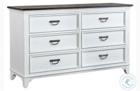 Allyson Park Wire Brushed White And Charcoal Gray 6 Drawer Dresser