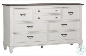 Allyson Park Wire Brushed White And Charcoal Gray 8 Drawer Dresser