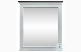 Allyson Park Wire Brushed White And Charcoal Crown 36" Mirror