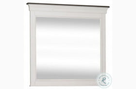 Allyson Park Wire Brushed White And Charcoal Crown 44" Mirror