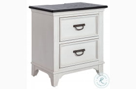 Allyson Park Wire Brushed White And Charcoal Gray 2 Drawer Nightstand