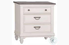 Allyson Park Wire Brushed White And Charcoal Nightstand