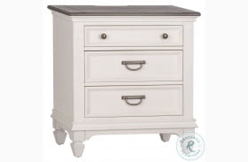 Allyson Park Wire Brushed White Panel Bedroom Set