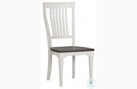 Allyson Park Wire Brushed White And Charcoal Slat Back Side Chair Set of 2