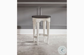 Allyson Park Wire Brushed White And Charcoal Console Stool