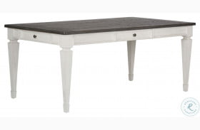 Allyson Park Wire Brushed White And Charcoal Rectangular Leg Dining Table