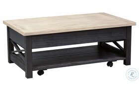 Heatherbrook Charcoal And Ash Lift Top Cocktail Table