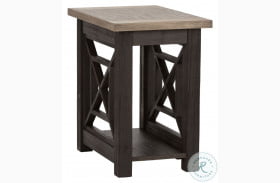 Heatherbrook Charcoal Finish Chair Side Table
