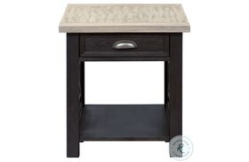 Heatherbrook Charcoal And Ash Drawer End Table