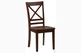 Simplicity Caramel Cross Back Side Chair Set of 2