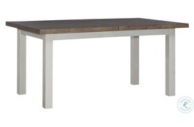Amberly Oaks Barley Brown And Linen White Rectangular Leg Extendable Dining Table